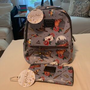NWT Harry Potter Loungefly backpack and wallet